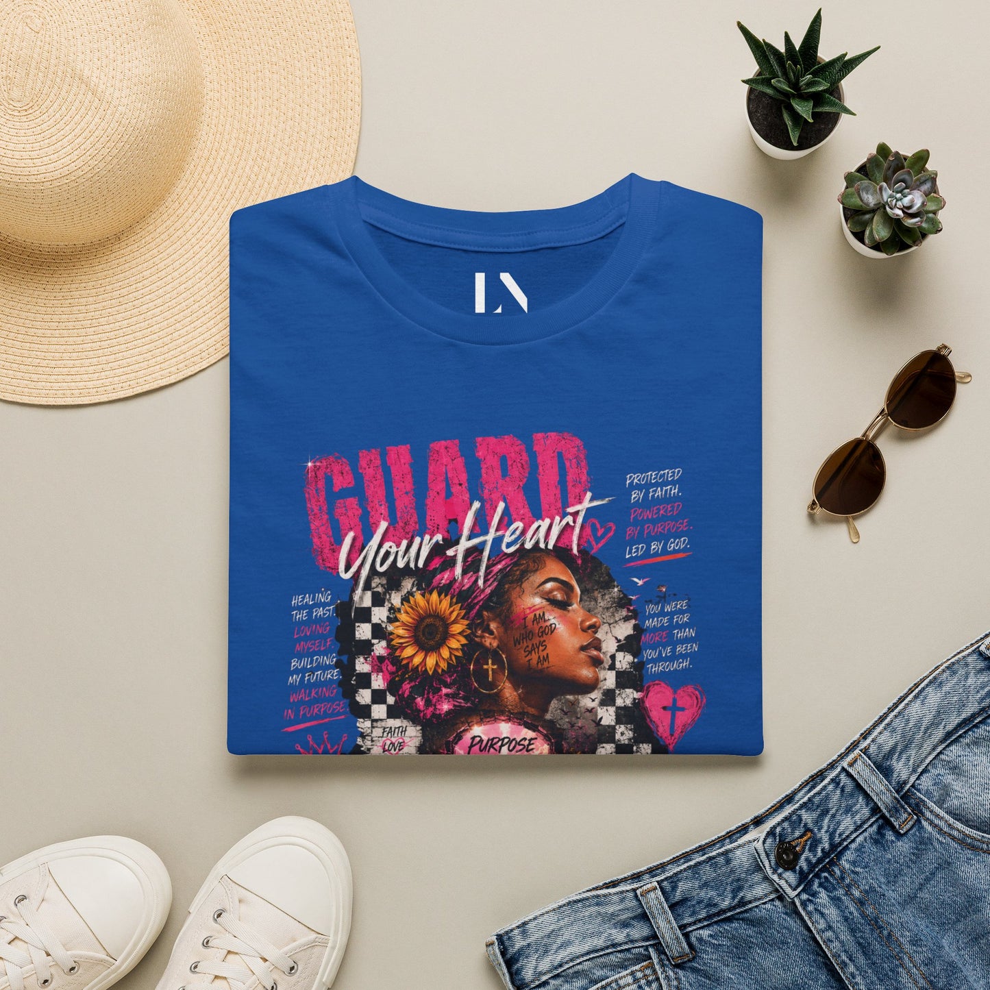 Guard Your Heart T-Shirt — Floral Afrocentric Empowerment Tee