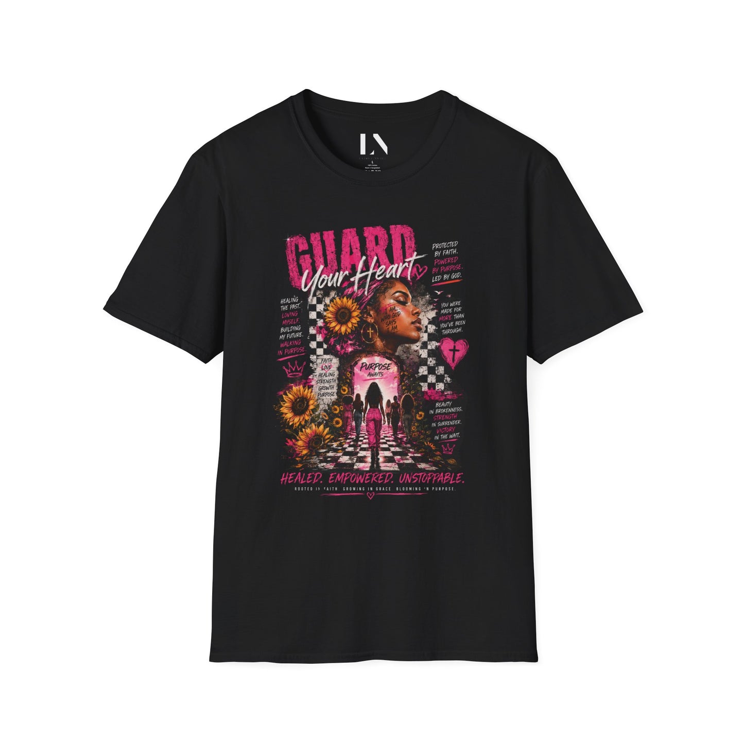 Guard Your Heart T-Shirt — Floral Afrocentric Empowerment Tee